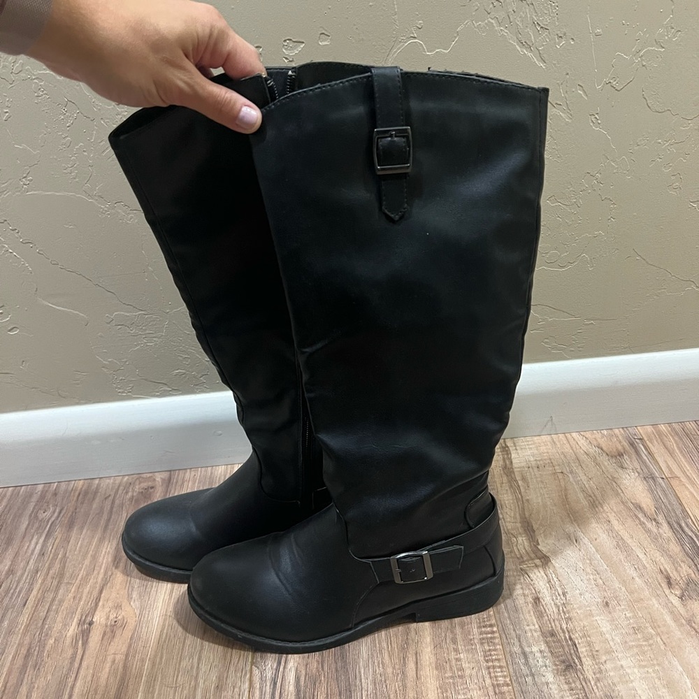Black Knee High Boots